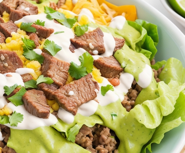 Savoring Indulgence: Loaded Beef Taco Salad Extravaganza
