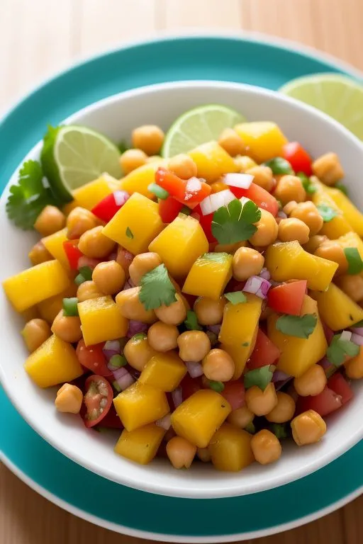 Pineapple, mango, pineapple salsa, and pico de gallo tossed with chickpeas 
