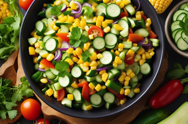 Sweet and Sour Zucchini Corn Salad: