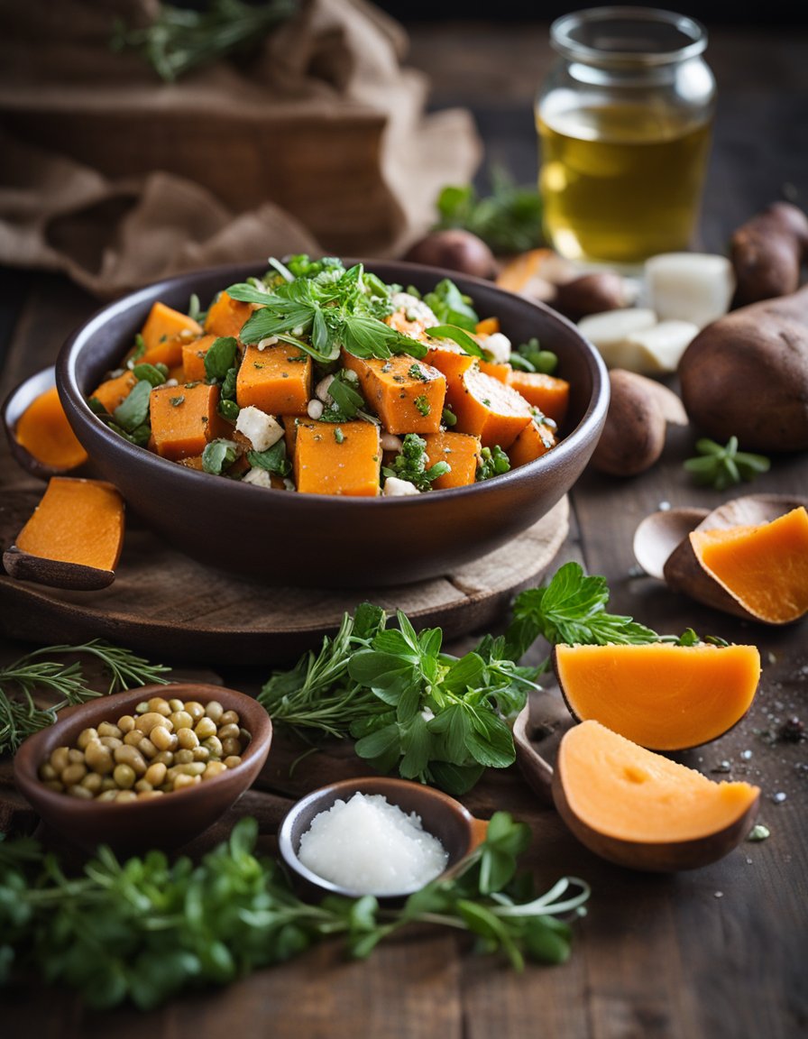 Roasted Sweet Potato Salad: A Harmony of Sweetness, Savory Delights, and Nutrient-Rich Goodness